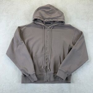 Brandy Melville Isidore Taupe Zip Up Hoodie Lightweight Comfort Casual Womens S